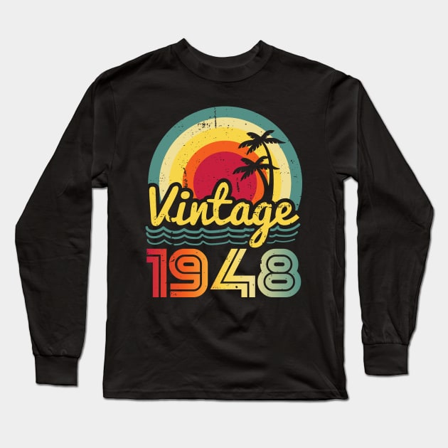 Vintage 1948 Made in 1948 75th birthday 75 years old Gift Long Sleeve T-Shirt by Winter Magical Forest